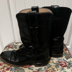 Women’s Justin Roper 8B Cowboy Boots L3703 Black Leather